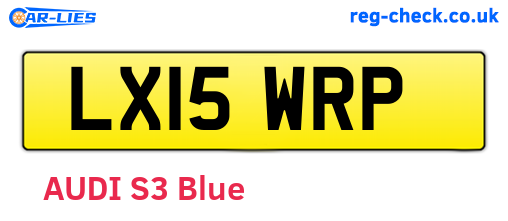 LX15WRP are the vehicle registration plates.
