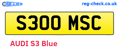 S300MSC are the vehicle registration plates.