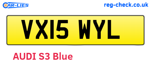 VX15WYL are the vehicle registration plates.