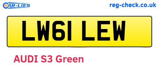 LW61LEW are the vehicle registration plates.