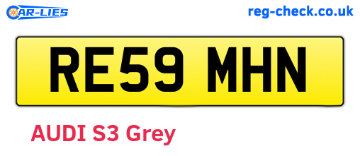 RE59MHN are the vehicle registration plates.