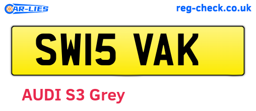 SW15VAK are the vehicle registration plates.