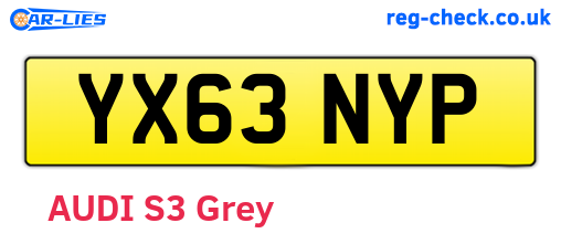 YX63NYP are the vehicle registration plates.