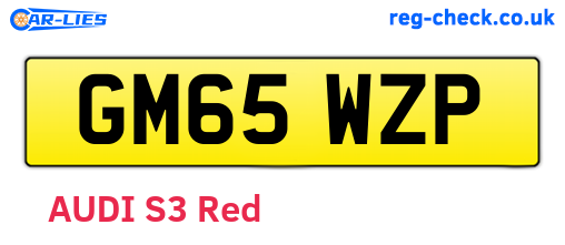 GM65WZP are the vehicle registration plates.