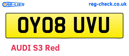 OY08UVU are the vehicle registration plates.