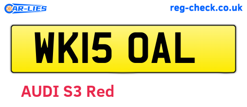 WK15OAL are the vehicle registration plates.