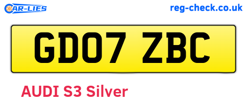 GD07ZBC are the vehicle registration plates.