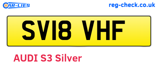SV18VHF are the vehicle registration plates.