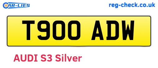 T900ADW are the vehicle registration plates.
