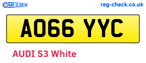 AO66YYC are the vehicle registration plates.