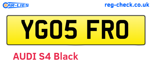 YG05FRO are the vehicle registration plates.