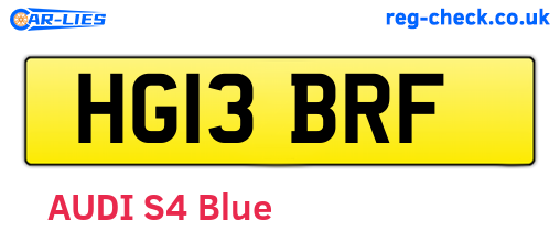 HG13BRF are the vehicle registration plates.