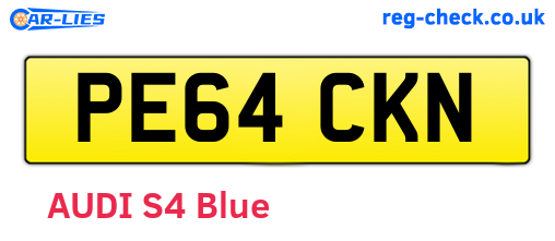 PE64CKN are the vehicle registration plates.
