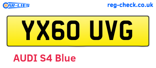 YX60UVG are the vehicle registration plates.