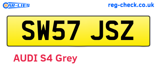 SW57JSZ are the vehicle registration plates.