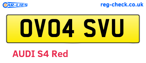 OV04SVU are the vehicle registration plates.