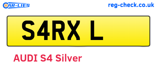S4RXL are the vehicle registration plates.
