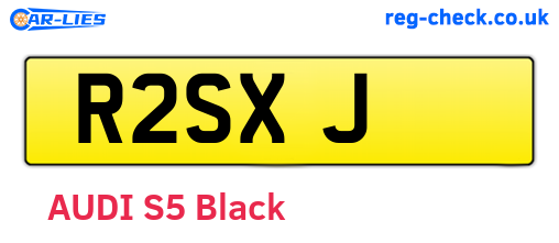 R2SXJ are the vehicle registration plates.