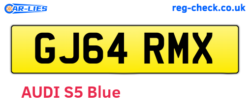 GJ64RMX are the vehicle registration plates.