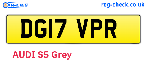 DG17VPR are the vehicle registration plates.