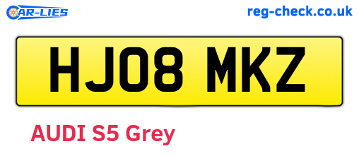 HJ08MKZ are the vehicle registration plates.