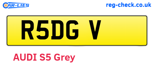 R5DGV are the vehicle registration plates.