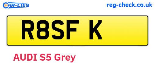 R8SFK are the vehicle registration plates.