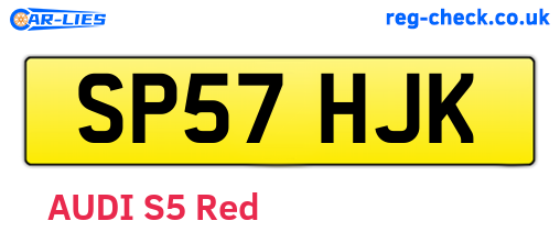 SP57HJK are the vehicle registration plates.
