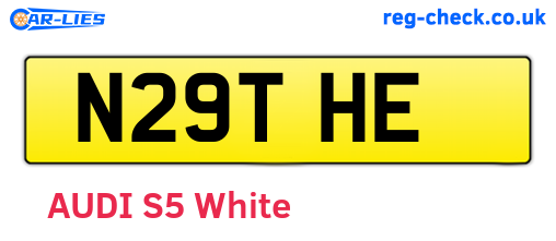 N29THE are the vehicle registration plates.