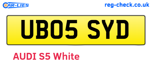 UB05SYD are the vehicle registration plates.
