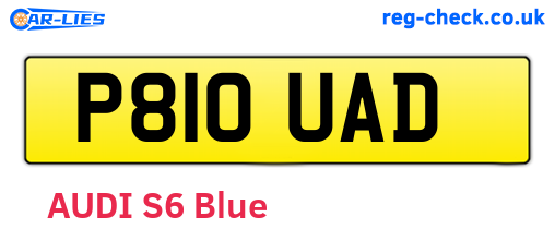 P810UAD are the vehicle registration plates.