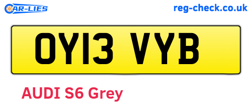 OY13VYB are the vehicle registration plates.