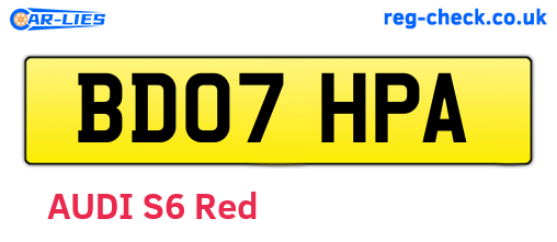 BD07HPA are the vehicle registration plates.
