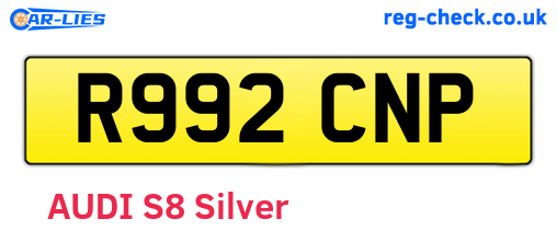 R992CNP are the vehicle registration plates.