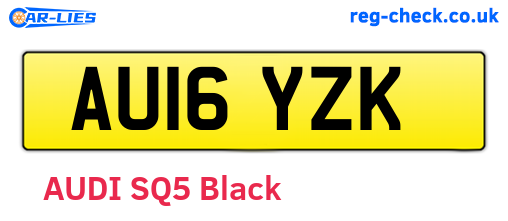 AU16YZK are the vehicle registration plates.