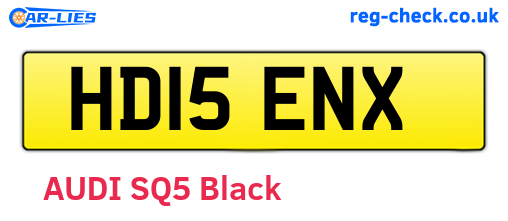 HD15ENX are the vehicle registration plates.
