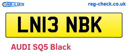LN13NBK are the vehicle registration plates.