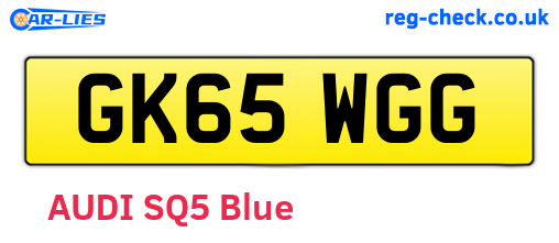GK65WGG are the vehicle registration plates.