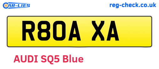 R80AXA are the vehicle registration plates.