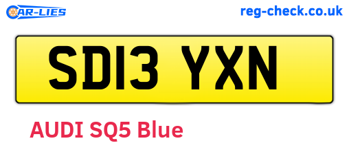 SD13YXN are the vehicle registration plates.