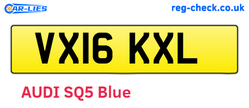 VX16KXL are the vehicle registration plates.