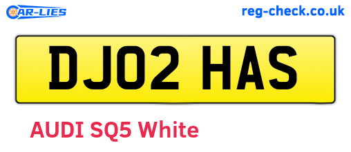 DJ02HAS are the vehicle registration plates.