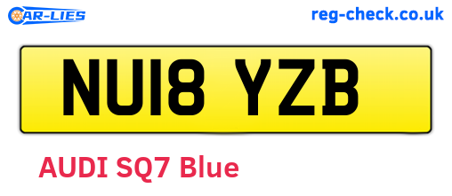 NU18YZB are the vehicle registration plates.