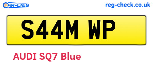 S44MWP are the vehicle registration plates.