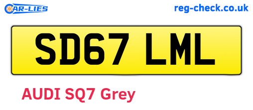 SD67LML are the vehicle registration plates.
