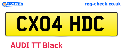 CX04HDC are the vehicle registration plates.