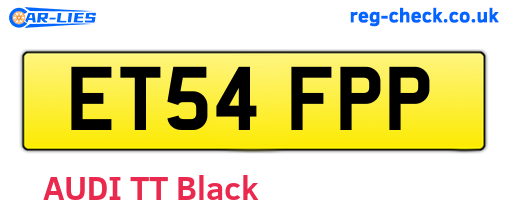 ET54FPP are the vehicle registration plates.