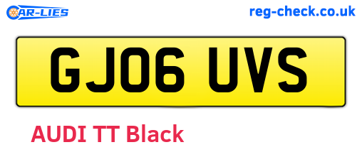 GJ06UVS are the vehicle registration plates.