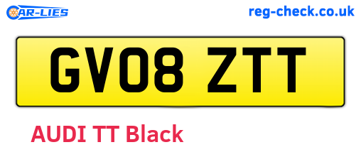 GV08ZTT are the vehicle registration plates.