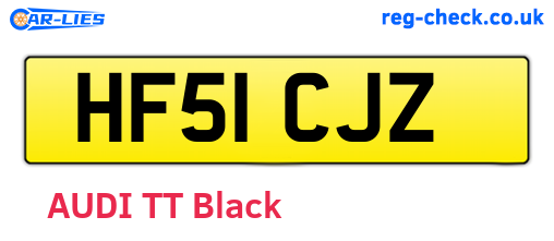 HF51CJZ are the vehicle registration plates.